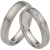 FIRETTI Trauring »Schmuck Geschenk Hochzeit Ehering "LIEBE"« Made in Germany - wahlweise mit oder ohne Zirkonia (synth.), 68087430-60 silberfarben mit Zirkonia