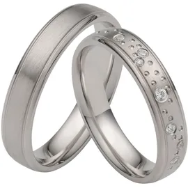 FIRETTI Trauring »Schmuck Geschenk Hochzeit Ehering "LIEBE"« Made in Germany - wahlweise mit oder ohne Zirkonia (synth.), 68087430-60 silberfarben mit Zirkonia