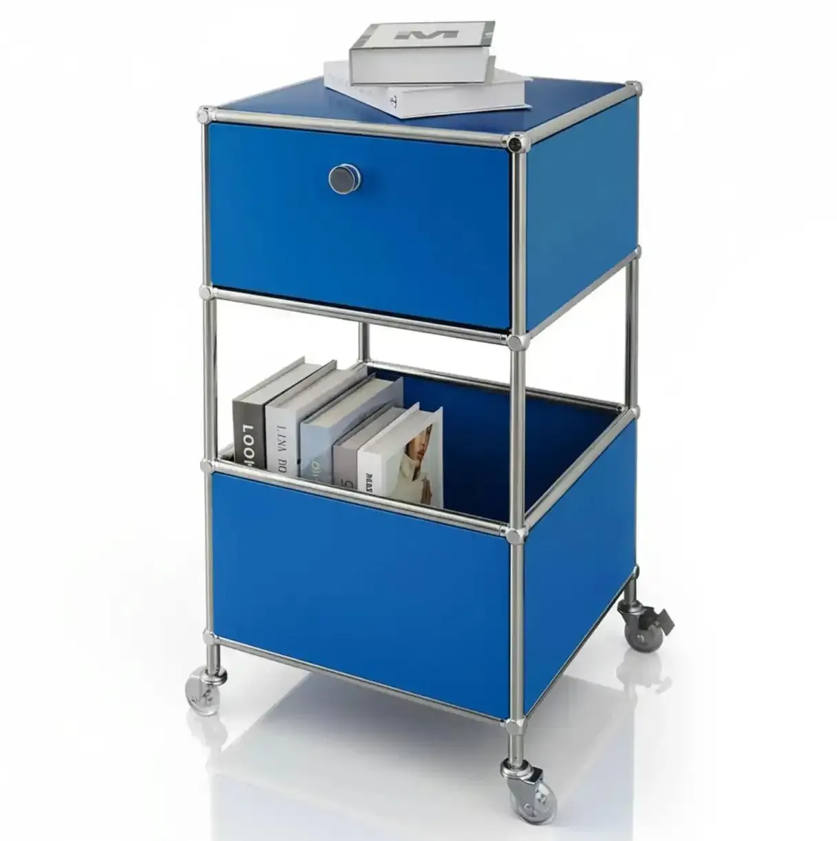 Floordirekt Metallregal   , blau , Maße (cm): B: 40 H: 75
