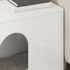 vidaXL Katzenhaus Glänzend Weiß 51 x 30 x 52 cm Holzwerkstoff - Weiß