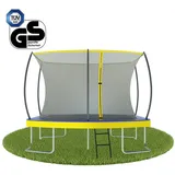 Zero Gravity Ultima 5 Gartentrampolin 305x213 cm oval, mit Leiter, und Bodenanker-Set blau|gelb 305x214 cm