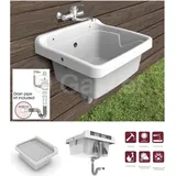 GarPet Waschbecken Set Ausgussbecken Kunststoff Werkstatt Keller Garten Waschtisch