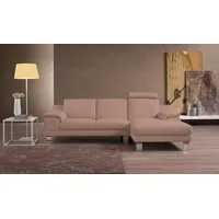 Egoitaliano "Shakira, Design & Sitzkomfort auf hohem Niveau, Breite 236cm, L-Form", mit Recamiere, L-Form, edle Füße braun