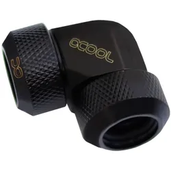 Alphacool 17444, Anpassung, Messing, Schwarz, 3/8 Zoll, 90°, Acrylrohre, Messing