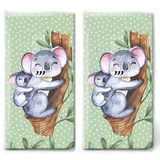 20 einzelne Taschentücher Tiermotive Familie Koala. 2 Packungen mit 10 einzelnen Papiertaschentücher bedruckt als Geschenk.