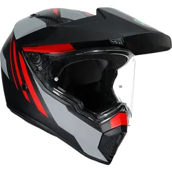 AGV AX-9 Refractive Helm, grau-weiss-rot, Größe 2XL für Männer