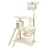 Wiltec Kratzbaum 141 cm beige/weiß