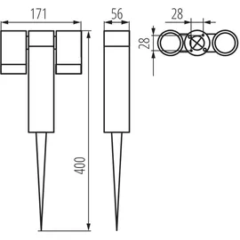 KANLUX Außenleuchte Aluminium, Glas schwenkbar 2x GU10 IP54 anthrazit