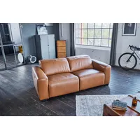 KAWOLA Sofa FINN 3-Sitzer mit Relaxfunktion Leder cognac