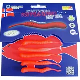 Dieter Eisele Wattwurm Doppelgänger Deep Sea 8cm - 5 Gummiwürmer, Farbe:Wattwurm rot