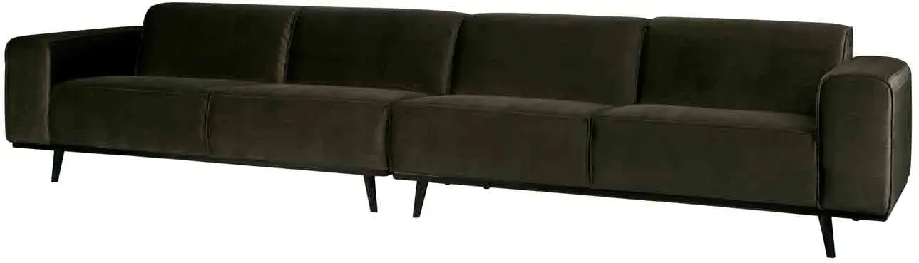 Bigsofa Statement aus Samt, modern und extra groß, waldgrün, 372 cm breit, komfortabel für 5–6 Personen