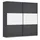 Rauch Möbel Schwebetürenschrank, Kleiderschrank, Schrank mit Stauraum, 2-türig, Farbe Grau, metallic/Weiß, Schwarz, 218x210x59cm
