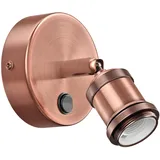 ledscom.de Wandleuchte RETRA, Schalter, bronze matt, rund, 1x E27 max. 60W