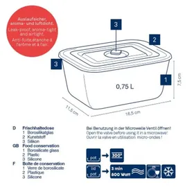 Kela Frischhaltedose rechteckig transparent 0,75 l