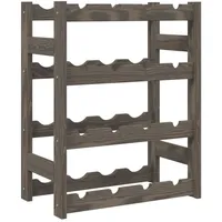 vidaXL Weinregal 16 Flaschen  Grau
