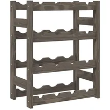 vidaXL Weinregal 16 Flaschen  Grau