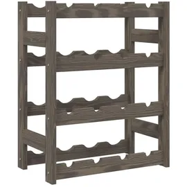 vidaXL Weinregal 16 Flaschen  Grau