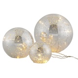 Home Affaire LED Kugelleuchte Balls, LED fest integriert, Warmweiß, im 3-teiligen Set, bestehend aus Ø 10, 15, 20 cm weiß