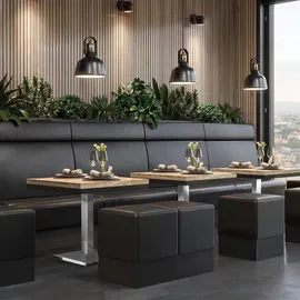 GGM Möbel MM | Bistro Massiv Tisch | Quadratisch | 60 x 60 x 77 cm | Eiche / Edelstahl
