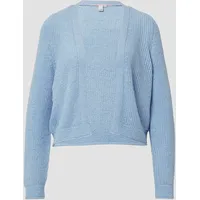 QS Strickjacke aus Bändchengarn, Damen, blau, M