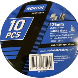 Norton clipper - 10er pack Trennscheibe zum trennen von Stahl 125x1,0 mm