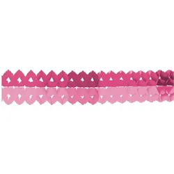 2 Mini Girlanden aus Papier rosa pink