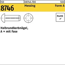 F. REYHER Nchfg. GmbH & Co. KG ISO 8746 Form A Halbrundkerbnägel Messing 2 x 4 Ms K