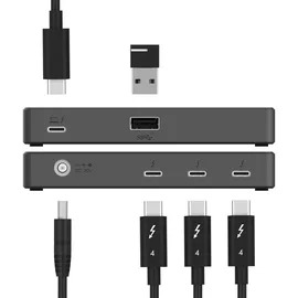 Sabrent Thunderbolt 4 Hub mit 60W-Ladefunktion für Laptops, USB-C-Dock, unterstützt 2X 4K 60Hz Monitore oder 1x 4K 144Hz, 5K/6K/8K@60Hz(DSC) Monitor, inklusive 15,7" zertifiziertem TB4-Kabel (HB-TBT4)