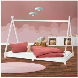 ML-Design Kinderbett Tipi mit Lattenrost 90x200 cm Weiß aus Kiefernholz ML-Design