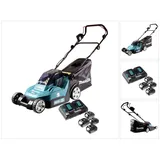 Makita DLM 432 PF4 Akku Rasenmäher 36 V ( 2x 18 V ) 43 cm Brushless + 4x Akku 3,0 Ah + Doppel Ladegerät