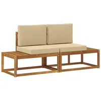 vidaXL Outdoor End Sofa 2 Stück Loungesofa beige