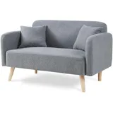 [en.casa] 2-Sitzer Midt 132x70x81 cm Bouclé Grau [en.casa]