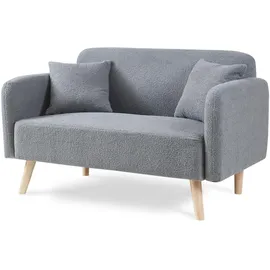 [en.casa] 2-Sitzer Midt 132x70x81 cm Bouclé Grau [en.casa]