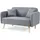 [en.casa] 2-Sitzer Midt 132x70x81 cm Bouclé Grau [en.casa]
