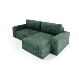 furnisell Ecksofa mit Schlaffunktion Fano ¦ grün ¦ Maße (cm): B: 252 H: 70