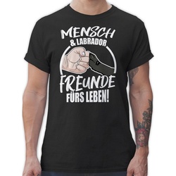 Shirtracer T-Shirt Mensch & Labrador Freunde fürs Leben Geschenk für Hundebesitzer schwarz M