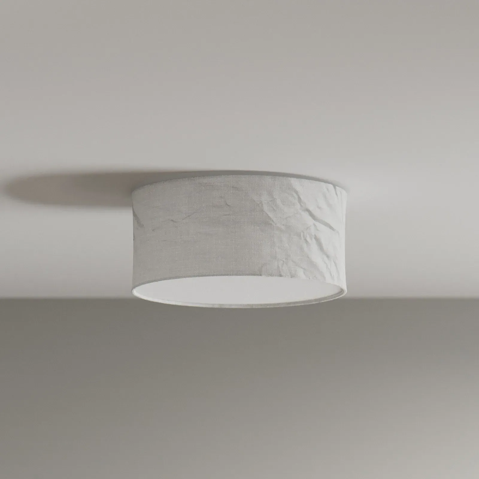 Deckenleuchte By Rydéns, Vita, dimmbar, Weiß, für Wohnzimmer, Stoff / Textil - 19.5