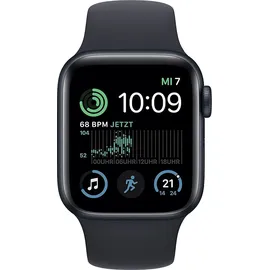 Apple Watch SE 2022 GPS + Cellular 40 mm Aluminiumgehäuse mitternacht, Sportarmband mitternacht