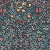 William Morris At Home Vliestapete Blackthorn 10 m x 0,62 m blau 34193