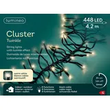 Lumineo Lichterkette Cluster Twinkle 448 LED 4,2 m warm weiß, schwarzes Kabel