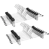 Fulfun Metall Hosenbügel Kleiderbügel für Hosen Socken Röcke, 20er Set, Kleiderbügel mit verstellbaren Clips, delstahl Platzsparend Hosenbügel Kleiderbügel,-Multifunktions-Hosenständer aus Metall