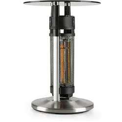 Blumfeldt Primal Heat 65 Bistrotisch Karbon-IR-Heizelement 1200W LED 65cm Glas Silber
