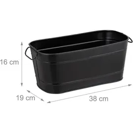 Relaxdays Blumenkasten 38 x 16 x 19 cm Schwarz