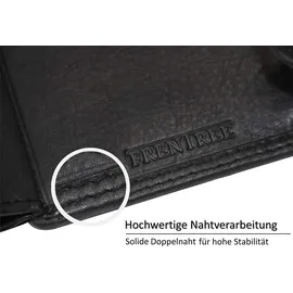 Frentree Frentree® Herren Geldbörse aus Nappa Leder mit RFID Schutz, 15 Kartenfächer, Hochformat Portemonnaie, Schwarz