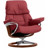 Stressless Relaxsessel STRESSLESS "Ruby" Sessel Gr. Leder PALOMA, Fuß Braun, B/H/T: 76 cm x 100 cm x 75 cm, rot (cherry paloma) Lesesessel und Relaxsessel