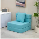 Homcom Schlafsessel 2-in-1 Polyester 70 x 61 x 70 cm Blau mit Kissen