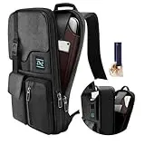 ZINZ Schlanker & Erweiterbarer Laptop Rucksack 15,6 Zoll Business Rucksack, Anti Diebstahl Reisen Rucksack für wasserdichte Notebook Tagesrucksack Schulrucksack Herren Damen,Schwarz