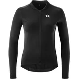 Maier Sports Gonso Sitivo Trikot Longsleeve W, Damen Fahrradtrikot, Hohe Bewegungselastizität, 3-teilige Steck-Rückentasche und RV-Tasche, Enganliegende Passform, Schwarz, Gr. 44