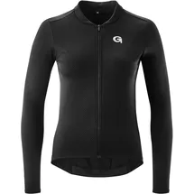 Maier Sports Gonso Sitivo Trikot Longsleeve W, Damen Fahrradtrikot, Hohe Bewegungselastizität, 3-teilige Steck-Rückentasche und RV-Tasche, Enganliegende Passform, Schwarz, Gr. 44