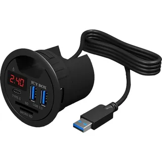 Icy Box IB-HUB1404 3 Ports), Dockingstation - USB Hub Schwarz